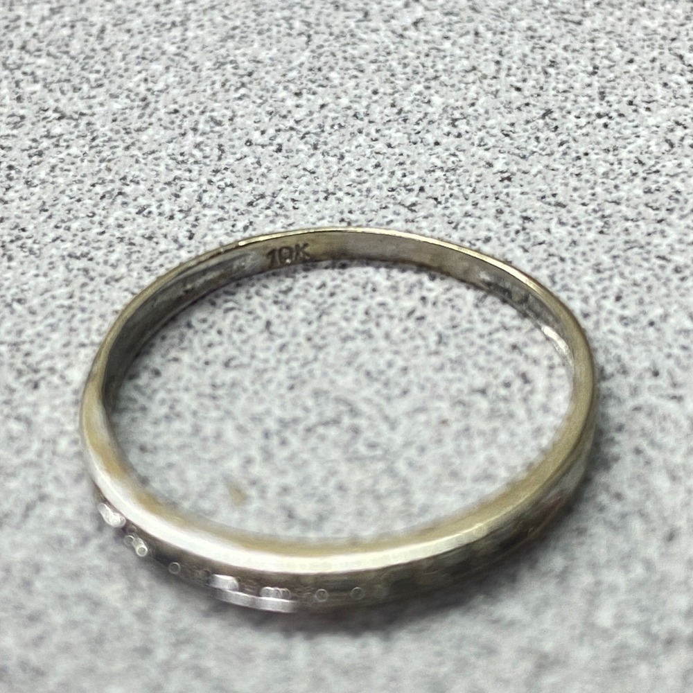 10K White Gold Round Diamond Wedding Anniversary Stackable Band Ring‎ Size 7 - Picture 8 of 10